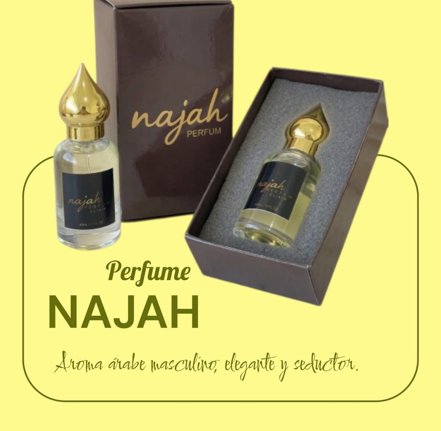 PERFUME ÁRABE NAJAH CON FEROMONAS (HOMBRE) – 12 HORAS DE ATRACCIÓN